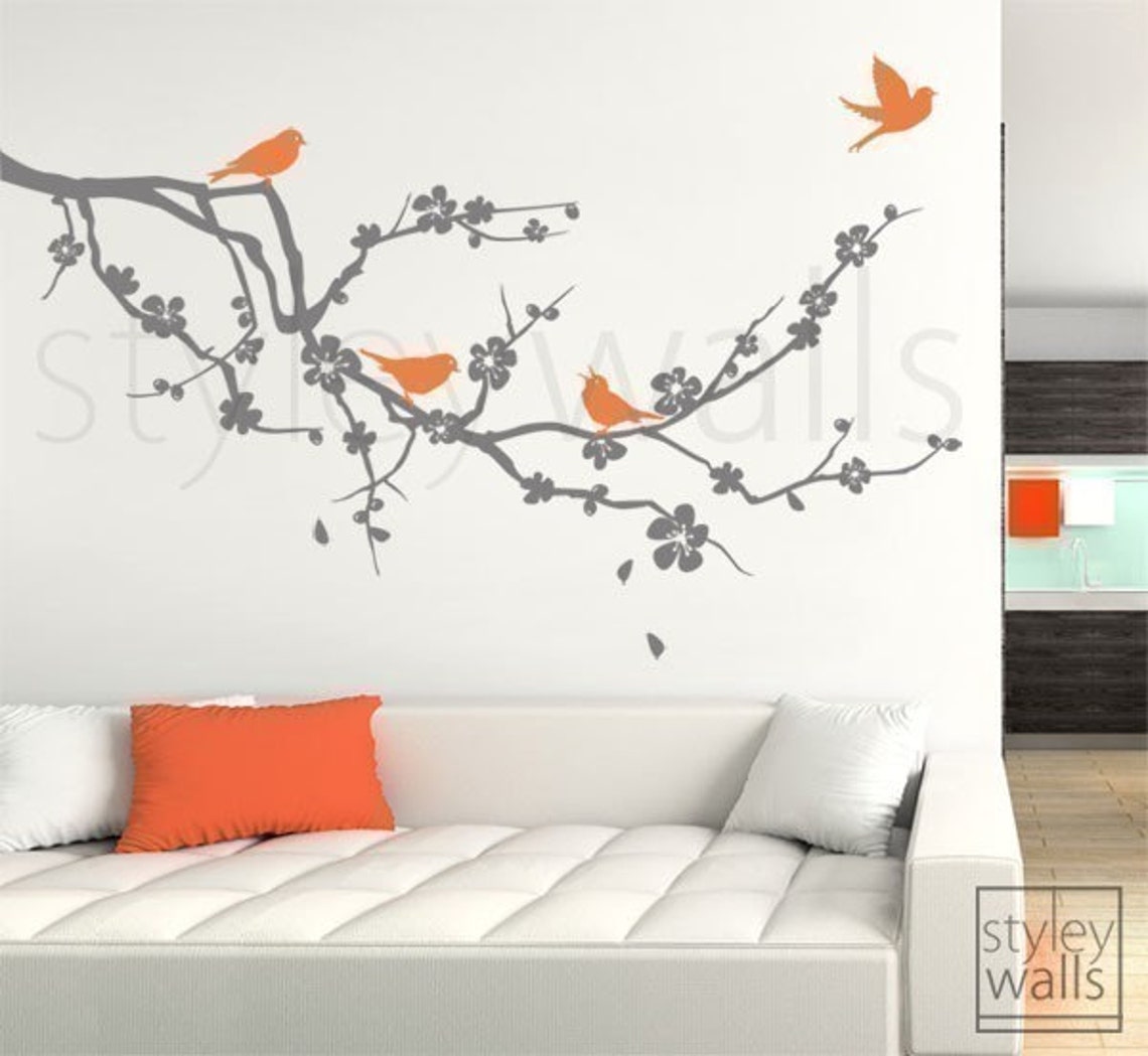 Cherry Blossom Branch Wall Decal Cherry Branch Wall Decal Etsy
