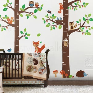 Waldtiere Wandtattoo Baum Wandtattoo Baumkronen Waldtiere Kinderzimmer Baby Spielzimmer Kinder Wandtattoo Wandsticker Bild 3