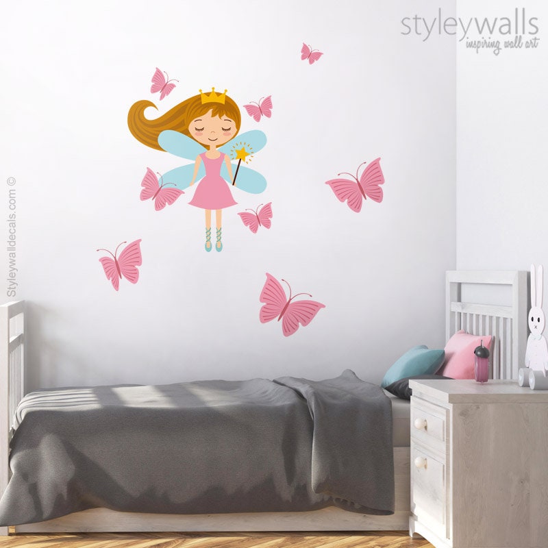 Fairy Wall Decal, Butterflies Wall Decal, Butterfly Wall Decal ...