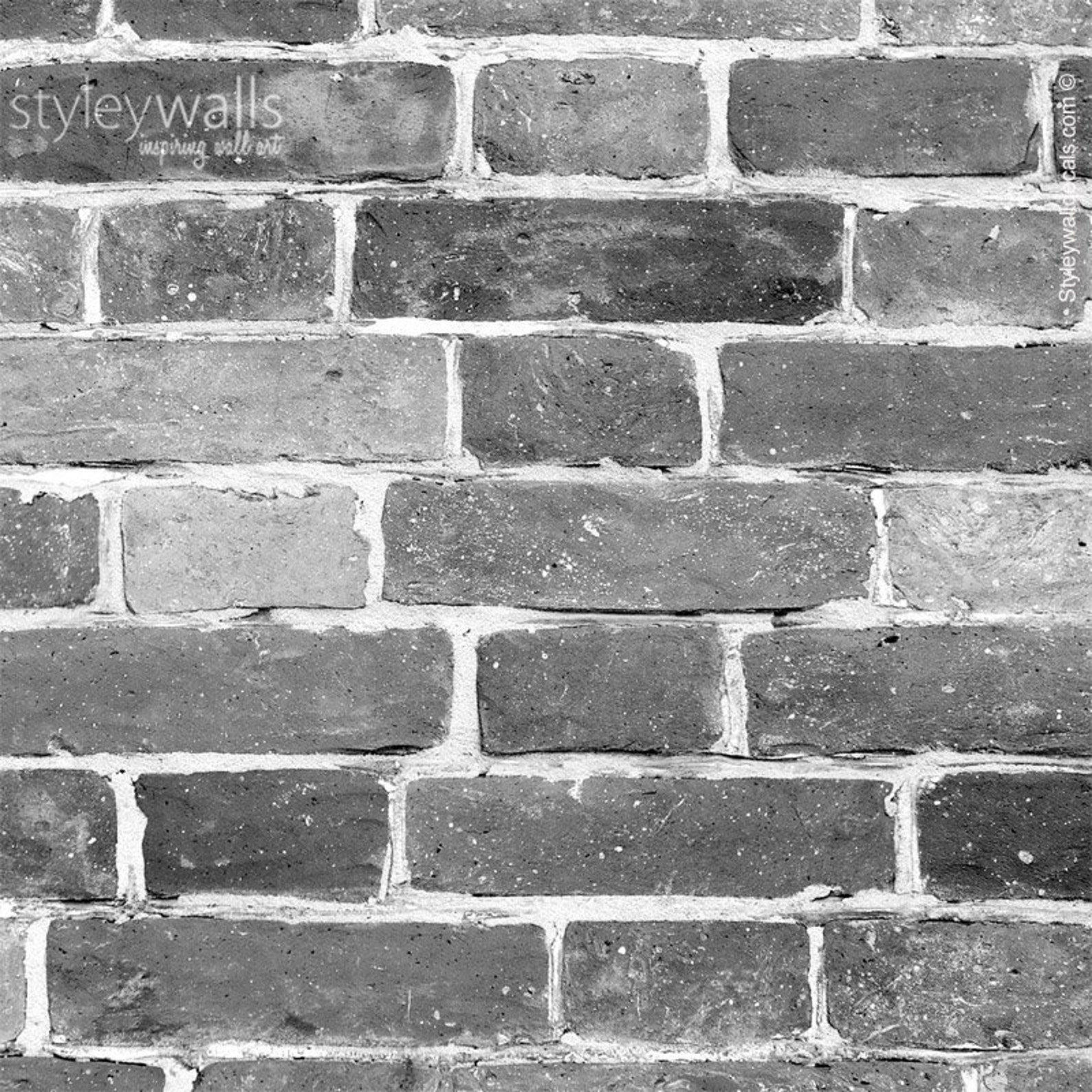 Bricks Wallpaper Black White Gray Brick Pattern Wallpaper Etsy