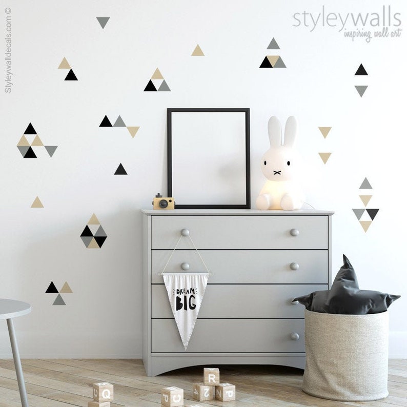 Triangles Wall Decal Triangles Wall Sticker Pattern Etsy