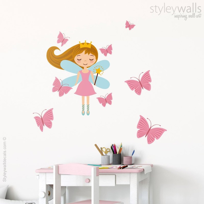 Fairy Wall Decal, Butterflies Wall Decal, Butterfly Wall Decal ...