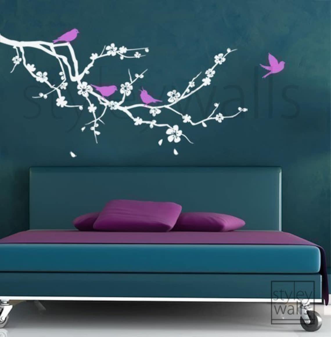 Cherry Blossom Branch Wall Decal Cherry Branch Wall Decal Etsy