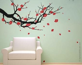 Cherry Branch Wall Decals Cherry Blossom Wall Decal Sakura Tree - Nursery Wall Decal Branch Wall Decal Tree Wall Decal Home Decor Art