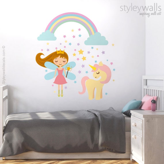 Nursery room decor 3 Fairies Removable Wall Art Decal for kids 