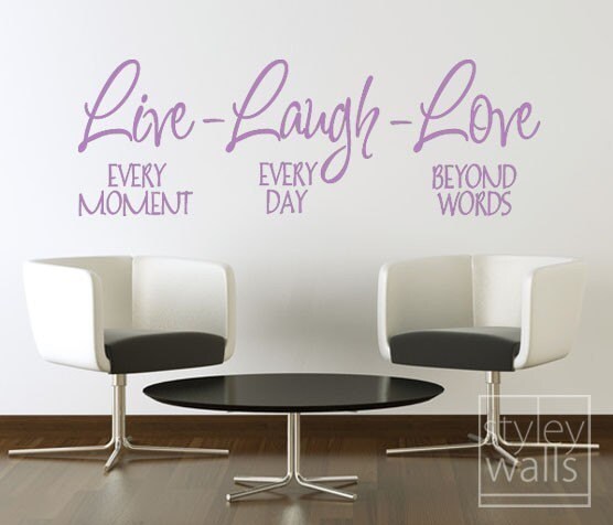 Live Laugh Love Vinyl Lettering Wall Decal, Vinyl Lettering Home Decor ...