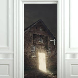 Deurbehang, Deursticker, Deur muurschildering, Deur wrap, deur sticker, Home Office Deur Decor Sticker, Fotobehang, In het licht Kunst aan de muur