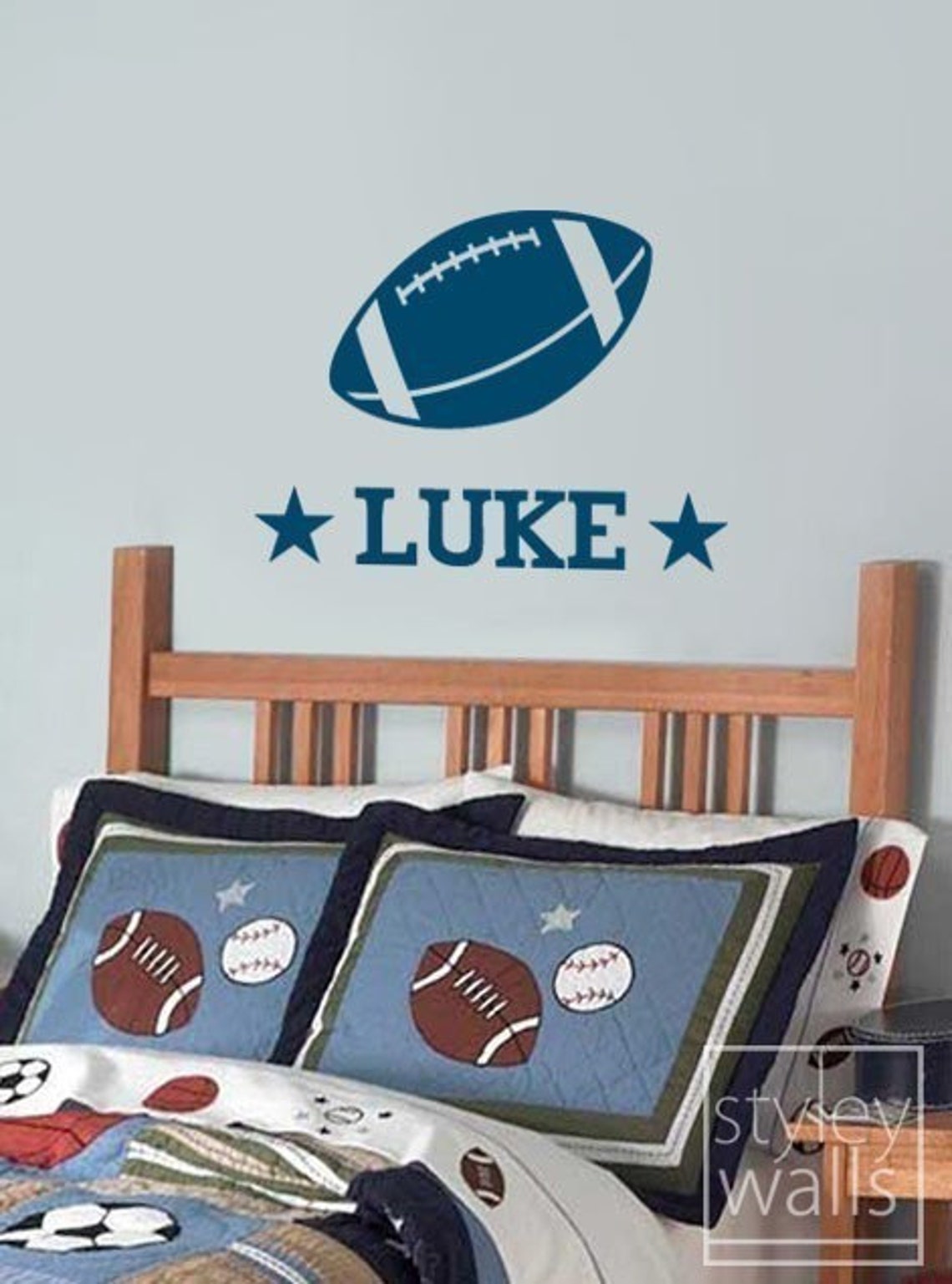 Football Personalized Vinyl Wall Decal Etsy