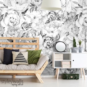 Peony Wallpaper Peony Wall Mural Peonies Floral Wallpaper - Etsy