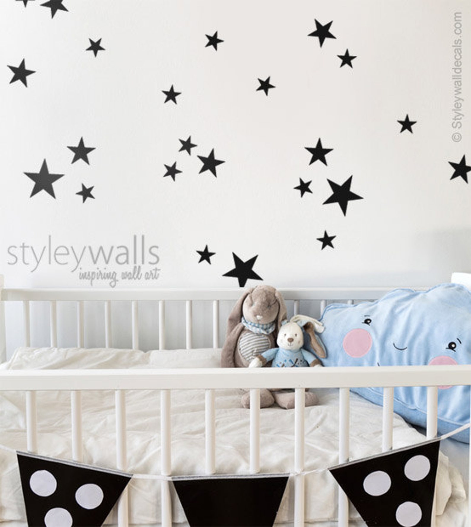 Stars Wall Decal Stars Wall Sticker Nursery Stars Wall Etsy
