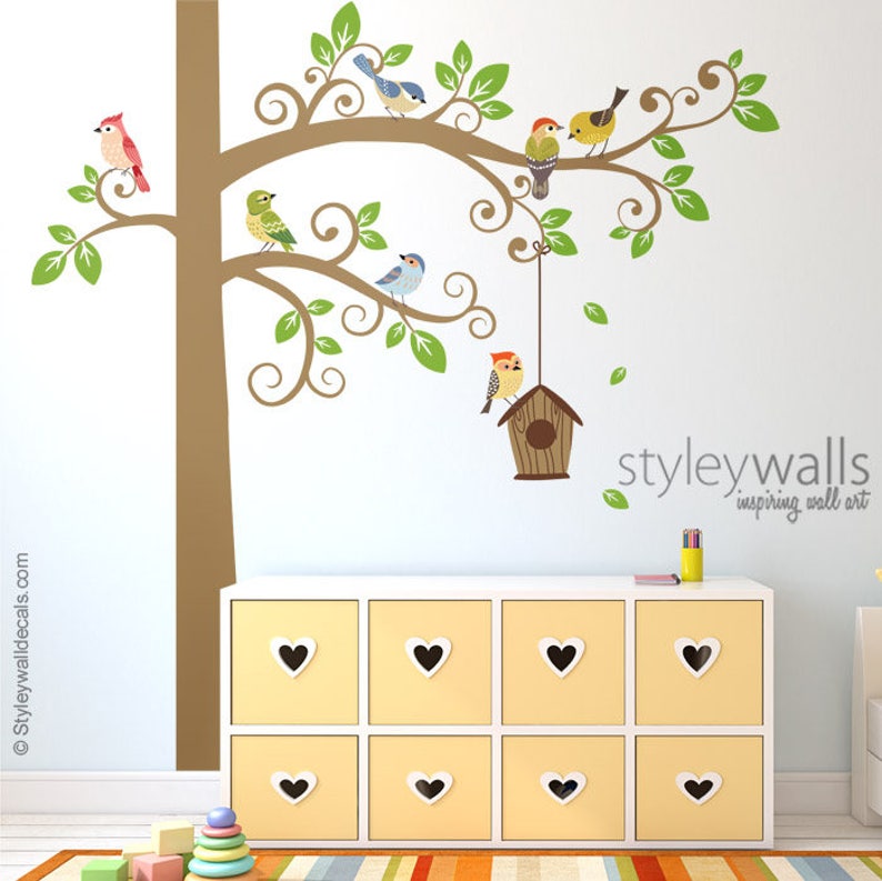 Birds Wall Decal Tree Wall Decal Tree and Birds Wall Decal Etsy