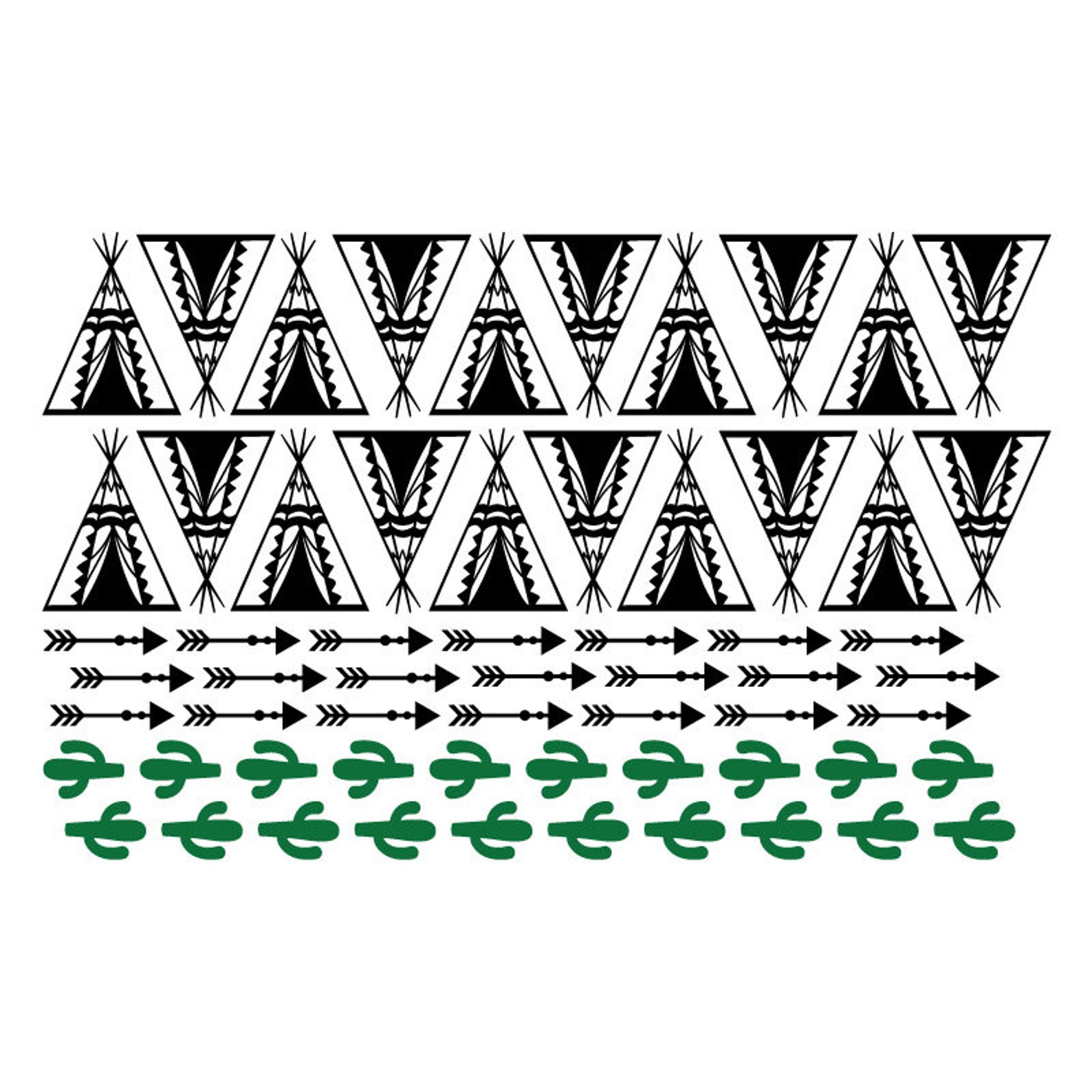 Teepee Wall Decal Teepee Wall Decor Tribal Wall Decal - Etsy