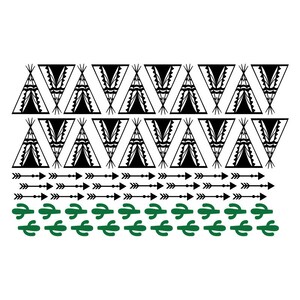 Teepee Wall Decal, Teepee Wall Decor, Tribal Wall Decal, Cactus Wall ...
