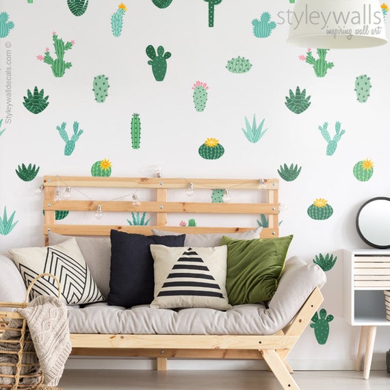 Stickers muraux cactus - décoration murale - autocollants