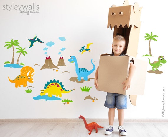 Dinosaurs Wall Decals for Nursery, Dinosaurs Wall Stickers, Playroom Kids Room Dinosaurs Wall Decor, T-Rex Wall Decal, Dinosaurs Wall Decor