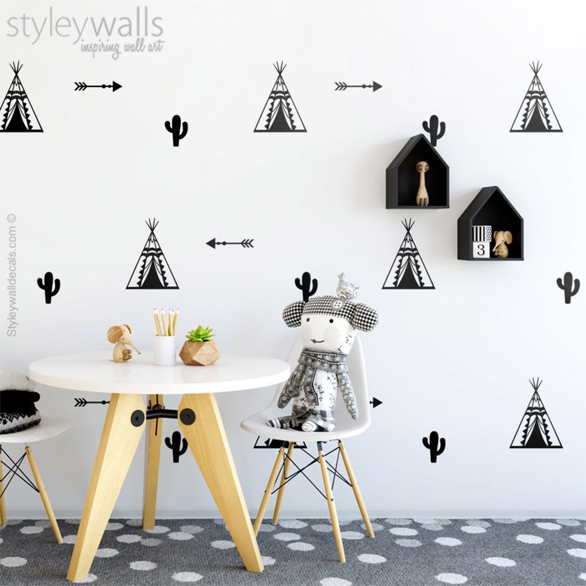 Teepee Wall Decal Teepee Wall Decor Tribal Wall Decal - Etsy