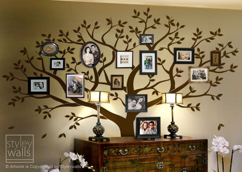 Family Tree Wall Decal Tree Wall Decal Photo Frame Tree Wall Etsy
