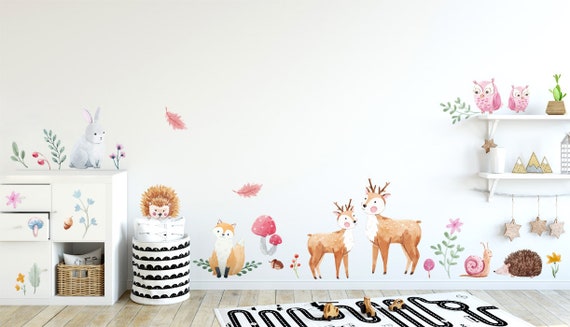 woodland animals wall decal forest animals wall decal forest | etsy