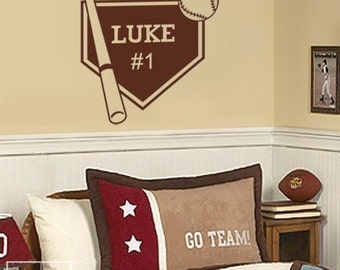 Baseball Name Plate - Personalized Vinyl Wall Decal