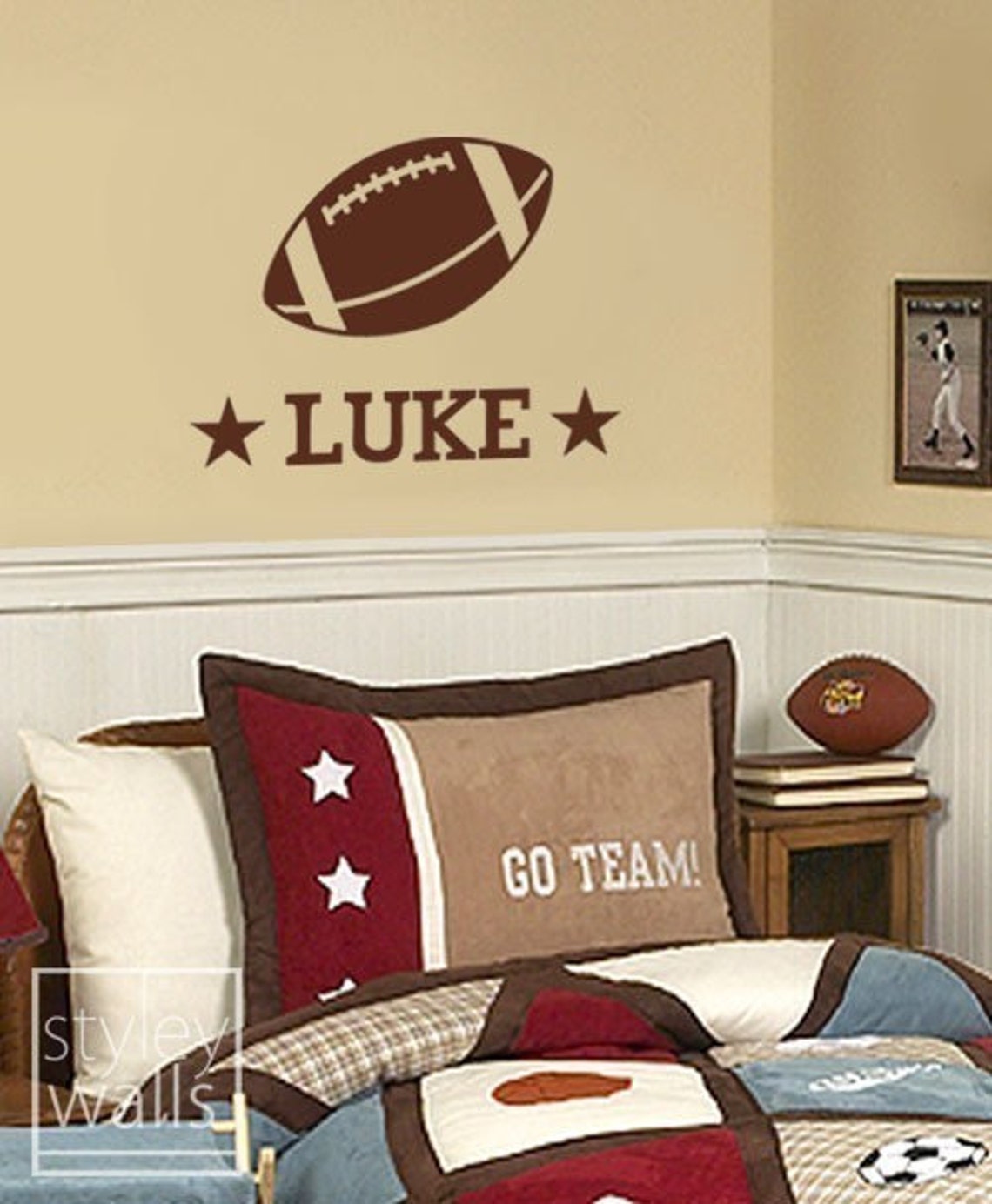 Football Personalized Vinyl Wall Decal Etsy