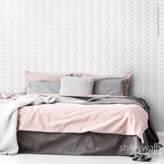 Fishbone Wallpaper Herringbone Wallpaper Modern Pattern - Etsy
