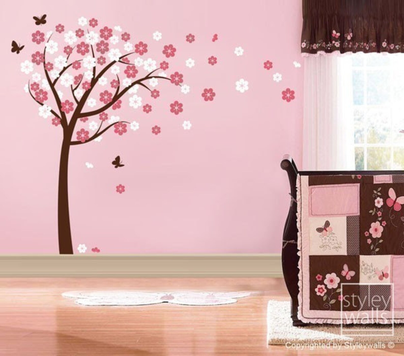 Cherry Blossom Wall Decal Blooming Cherry Tree Wall Sticker Etsy