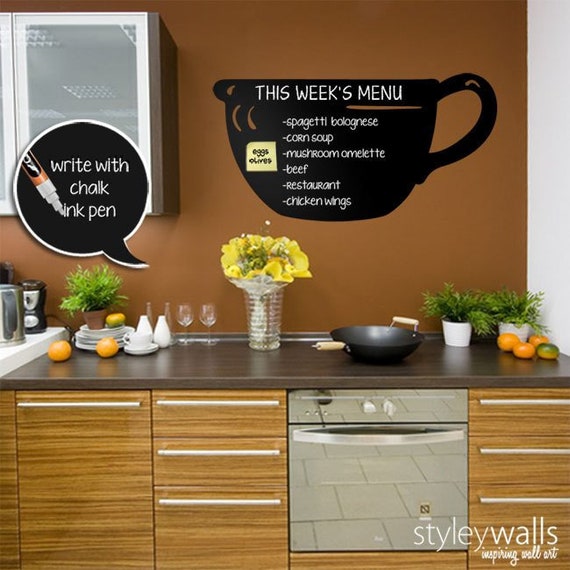 Elasticiteit maat Vergelijkbaar Keuken krijtbord muur decal krijtbord voedsel menu muur decal - Etsy België