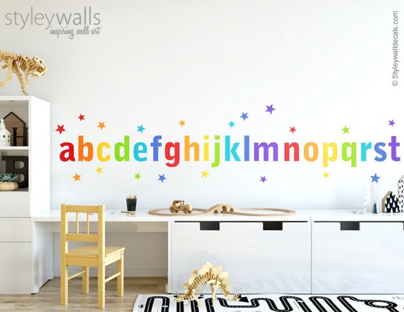 Alphabet Wall Decal, Nursery Wall Decal, Wall Decal, Playroom Wall Decal,  Nursery Wall Art, Nursery Wall Decals, Alphabet Wall Art 01-0002 