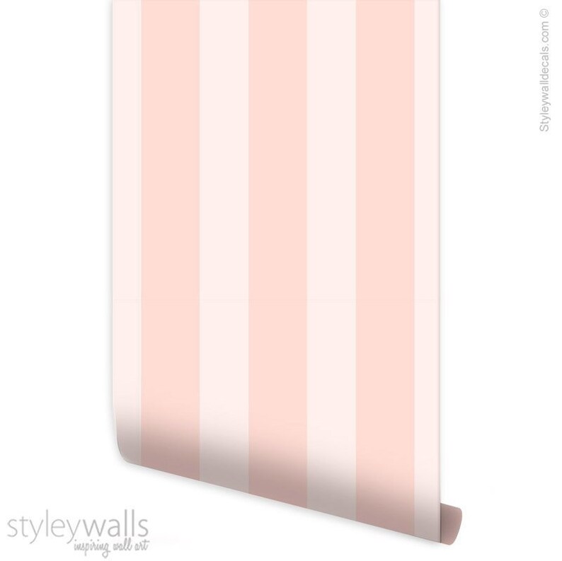 Pink Stripes Wallpaper Vertical Striped Pattern Wallpaper Kids Room Decor Self Adhesive Peel and Stick Repositionable Removable Fabric