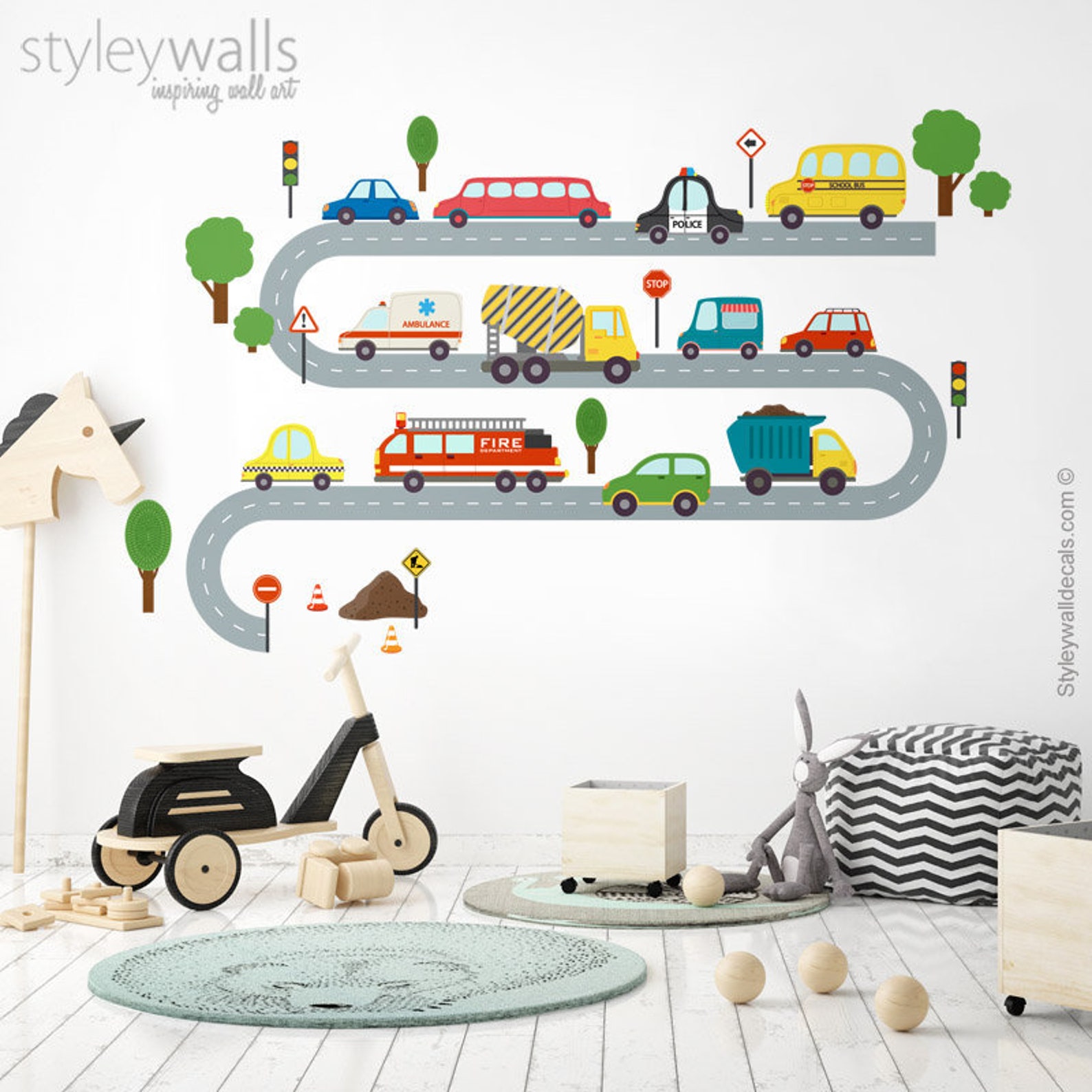 Vehicles Wall Decal Transportation Vehicles Wall Decal Cars Etsy