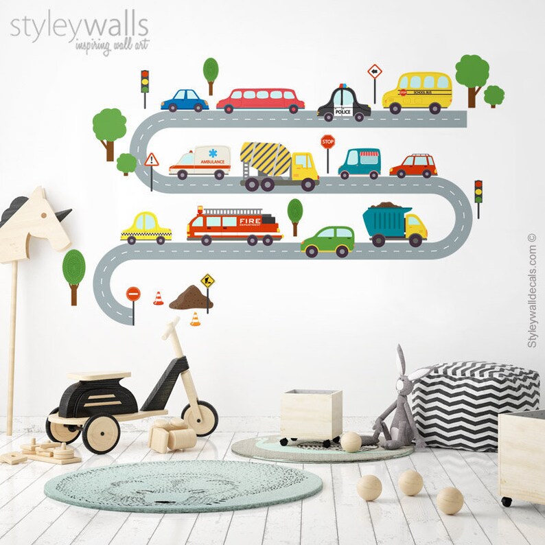 Vehicles Wall Decal Transportation Vehicles Wall Decal Cars Etsy