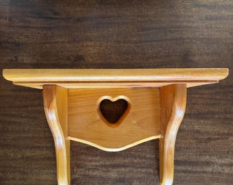 Vintage Wooden heart shelf