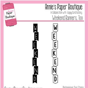 WEEKEND BANNERS Clear Stamps - Use in Journal, Planner, Art or Junk Journal, Calendar, Travelers Notebook - Scrapbooking, Journaling