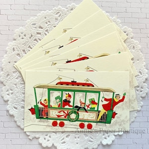 Christmas Trolley Retro Tags - Vintage Inspired - Holiday - Favor, Gift, Parcel - Planner, Travelers Notebook, Junk Journal Ephemera