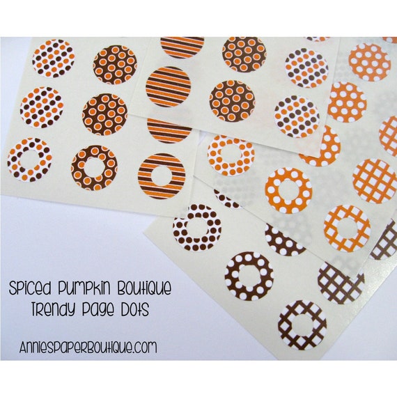 Spiced Pumpkin Trendy Page Dots™ Hole Reinforcement Stickers Labels  Thanksgiving, Orange, Brown, Fall for Planner, Notebook, DIY Tags 