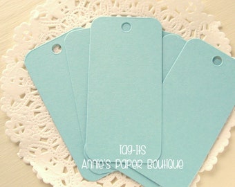 12 Sky Blue Tags - Gift, Parcel, Cardstock, Shipping, Inventory, Price, Packaging, Treats, Ephemera, Art or Junk Journal - Blank Hang Tags
