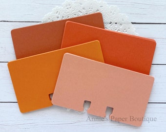 24 Rotary File Cards - Orange Color Bundle - For Rolodex, Journal, Scrapbook, Art or Junk Journal, Memory Keeping, Planner - Ephemera