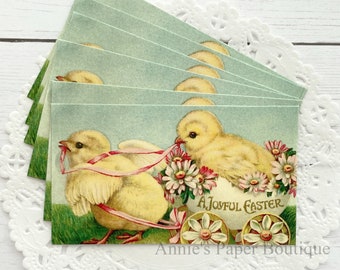 Joyful Easter Chicks Retro Tags - Vintage Inspired Holiday Gift Tags - Favor, Parcel - Planner, Travelers Notebook, Junk Journal Ephemera