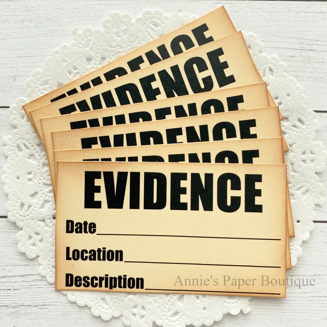 Evidence Vintage Inspired Tags - Retro, Rustic - Halloween Ephemera ...