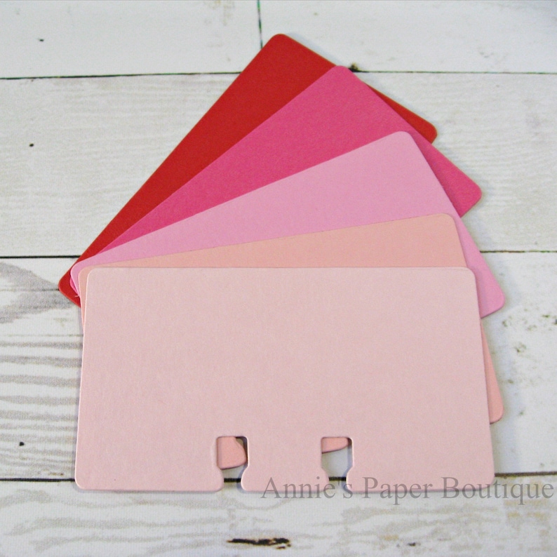25 Rotary File Cards Valentine Color Bundle Pink Red Etsy