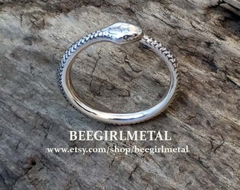 Sterling Hand Engraved Ouroboros Ring