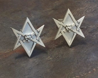 Sterling Unicursal Hexagram Cufflinks