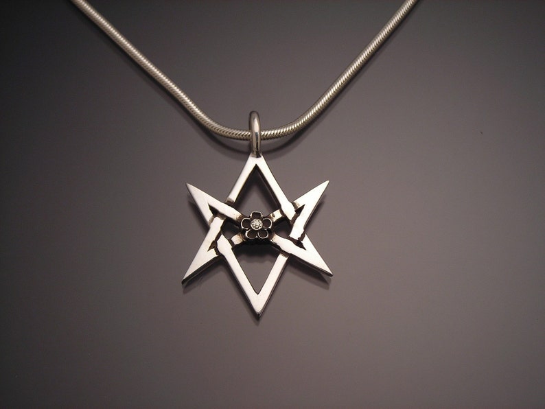 Sterling Unicursal Hexagram Pendant image 1