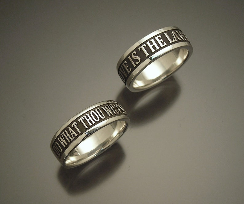 Sterling 'Do what thou wilt shall be the whole of the law' ring image 1