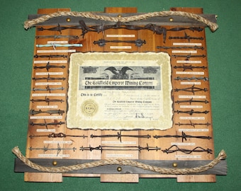 Antique Barbed Wire Display Art Collection 26 Samples Cowboy Western Decor (687)