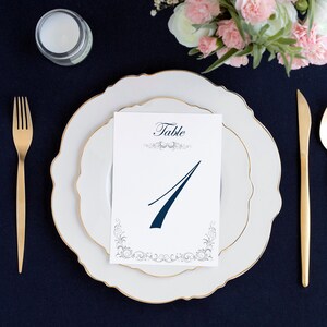 Table Numbers | Classic Design with Flourishes | Two Sizes | INSTANT DOWNLOAD | Template Only | Printable, Editable Template