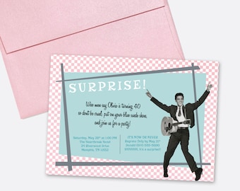 Elvis Invitation Etsy