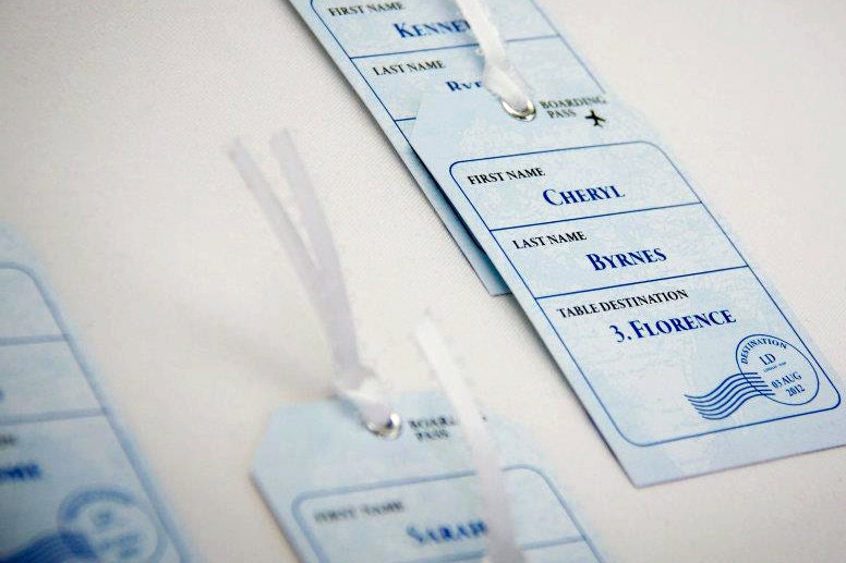 Place Card / Escort Card Luggage Tag Destination Wedding | Etsy