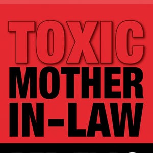 以下が含まれることがあります： 赤色の背景に、黒と赤の文字で「TOXIC MOTHER IN-LAW」と書かれています。その下に、黒い長方形があり、白い太字で「RED FLAG CHECKLIST」と書かれています。デザインはシンプルで直接的です。