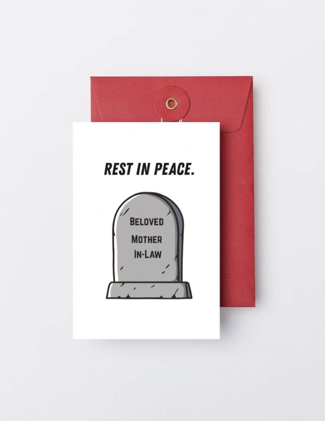 Toxic Mother In-law Rest in Peace Greeting Card, RIP MIL Humor - Etsy